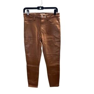 L'Agence Jeans Women's Size 29 Java Brown Coated Margot Skinny Cotton Blend